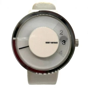 ISSEY MIYAKE VJ20-0070 VUE WristWatch Watch White Silver Leather Used Japan - Picture 1 of 9