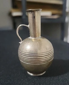 Vintage Sterling Silber Miniatur Vas Krug Deckel Öffnung im Boden - Bild 1 von 20