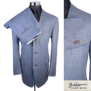 Hugo Boss Baldessarini 2-teiliger Anzug hellblau Blazer Gr. 44 L Hose 36 X 32 Kaschmir - Bild 1 von 19