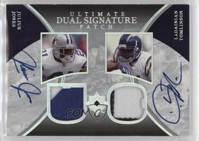 2006 Ultimate Collection /5 LaDainian Tomlinson Julius Jones Dual Patch Auto HOF - Image 1 of 2