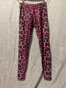 Terez Girls Pink Cheetah Leggings Size Large Made In The USA - Picture 1 of 4
