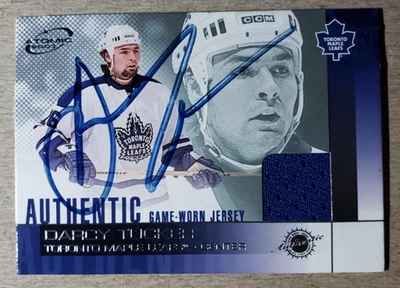Darcy Tucker Signed 2003 Atomic Autograph Jersey Hockey Card Maple Leafs Auto - Image 1 of 2