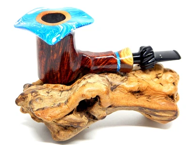 PIPA DE PÓKER POUL WINSLOW SIN FUMAR GRADO "D" ÚNICA GRANO DE LLAMA CON LUCITE Foto 1 de 4