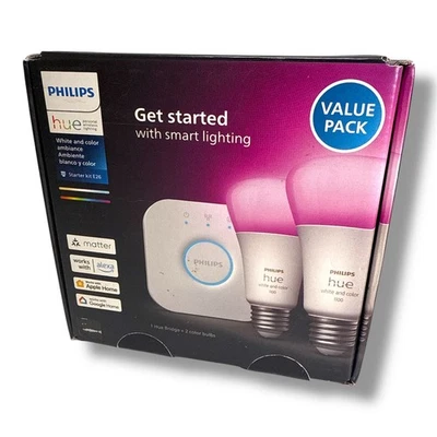 Philips Hue 2pk A19 LED Starter Kit, 572818, 9290024687 - BRAND NEW - Image 1 of 4
