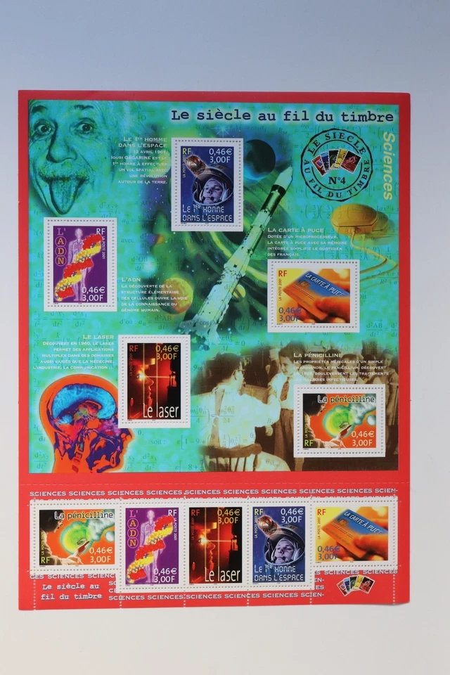 France 2001 - Bloc feuillet neuf** n° 39 - Siècle au fil du timbre 4 : sciences - Photo 1/1