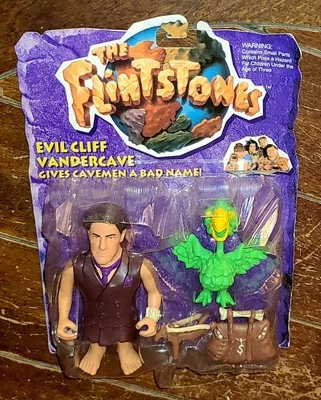 The Flintstones: EVIL CLIFF VANDERCAVE/DICTA BIRD Figures (1993, Mattel) #11658 - Image 1 of 2