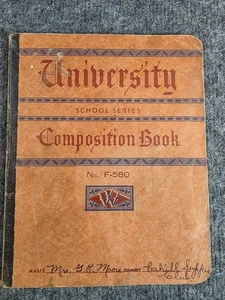 Vintage University School Series Composition Book No. F-580 with Safety Empty - Picture 1 of 6