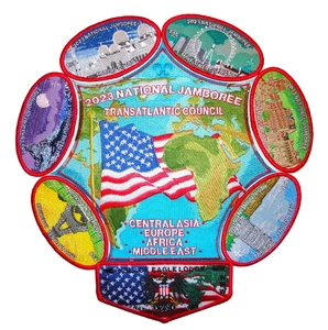Transatlantic Council 2023 Jamboree RED Patch Set w/ Black Eagle Lodge OA Flap - Picture 1 of 1