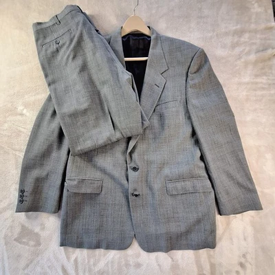 Traje Pierre Cardin Para Hombres 46 Gris Dos Piezas Blazer Pantalones Clásico Mezcla Lana Carrera Foto 1 de 4