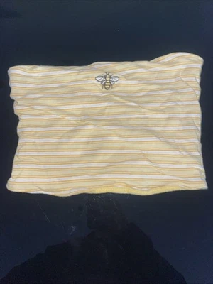 Top tubo reversible Hollister para mujer a rayas amarillas talla mediana Foto 1 de 4