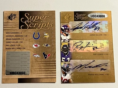 2009 SPx RAY LEWIS / JARED ALLEN / BRIAN DAWKINS +3 Super Scripts /6 Auto RARE!! - Image 1 of 4