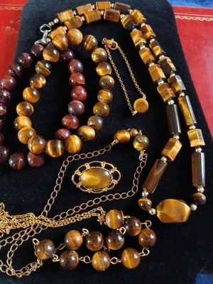 Joblot Tiger's Eye Jewellery Wear Gift Bracelet Necklace Brooch - Image 1 of 4