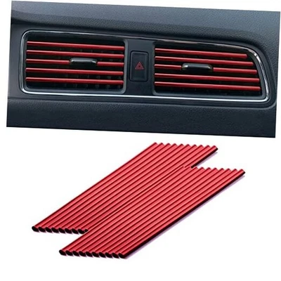  Tira decorativa aire acondicionado coche 20 piezas para salida de ventilación, rojo universal Foto 1 de 4
