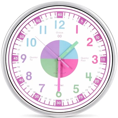 Telling Time Teaching Clock for Kids - Analog for Bedrooms, Playroom, Homesch... - Image 1 of 4