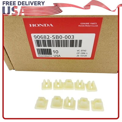 10x Front Fender Grommet Screw White Square Fits Honda S2000 #90682-SB0-003 - Изображение 1 из 4