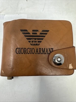 Giorgio Armani 皮革卡夹钱包棕色 — 第 1/4 张图片