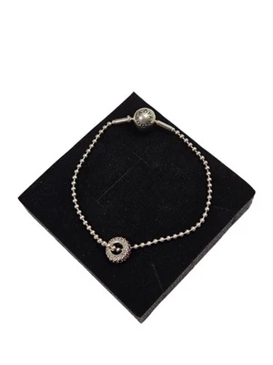 Pandora Sterling Silver Beaded Bracelet with Pink Pavé Spacer - Image 1 of 3