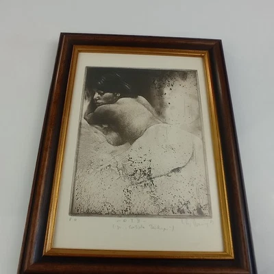 Original Klaus Böttger Akt 1983 signiert hinter Glas Épreuve d'artiste ( e.a.) - Bild 1 von 4