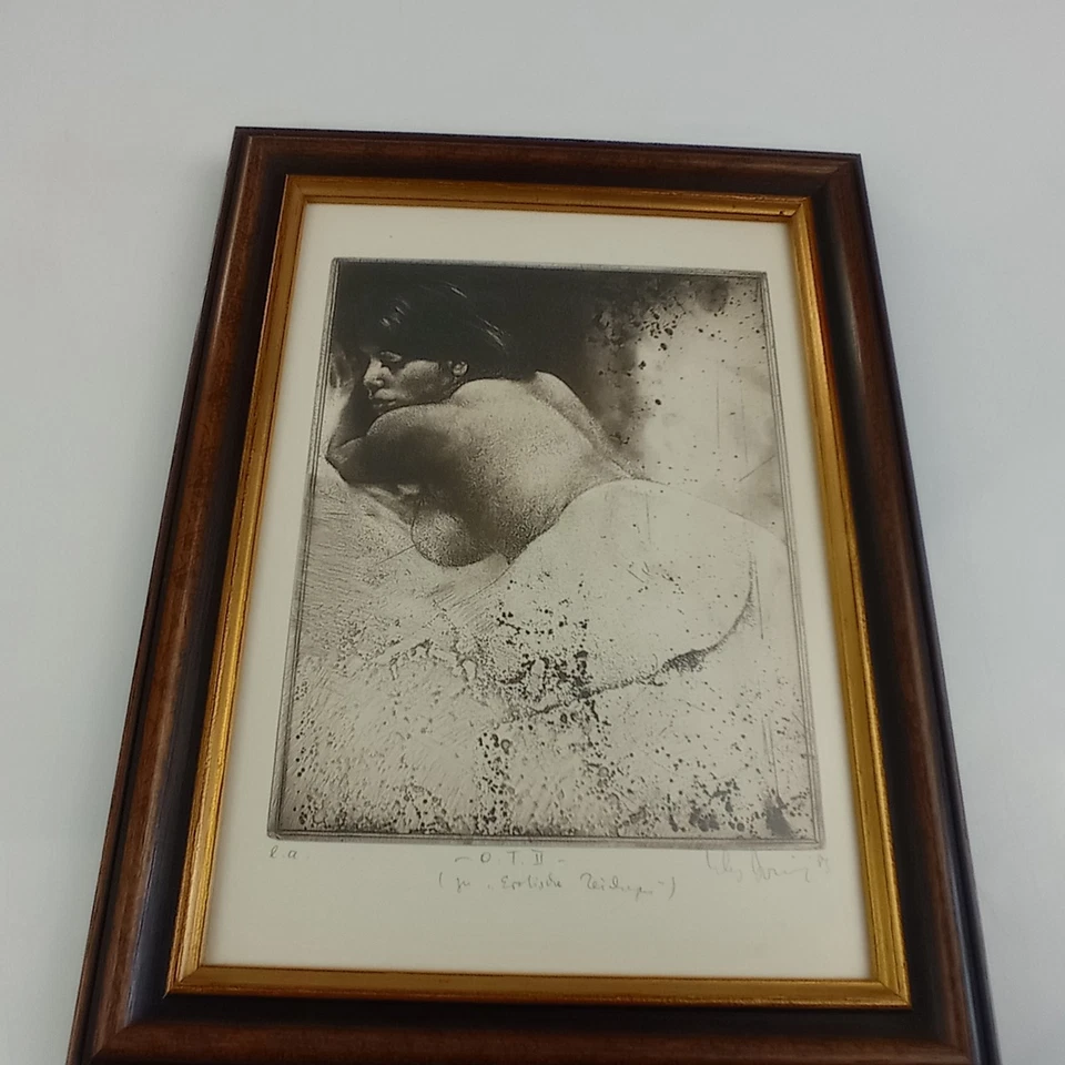 Original Klaus Böttger Akt 1983 signiert hinter Glas Épreuve d'artiste ( e.a.) - Bild 1 von 4