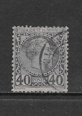 MONACO SCOTT 7 USED FINE - 1885 40c SLATE/ROSE ISSUE - PRINCE CHARLES III - Image 1 of 2