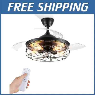 42" Farmhouse Industrial Ceiling Fan with Lights - Image 1 of 4