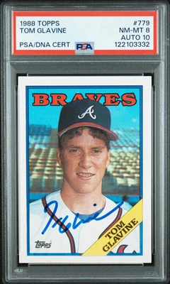 1988 Topps Tom Glavine #779 PSA 8 Auto 10 - Image 1 of 2