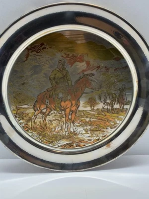 Charles Russell Free Trapper plata cobre bronce placa caña Barton Foto 1 de 4