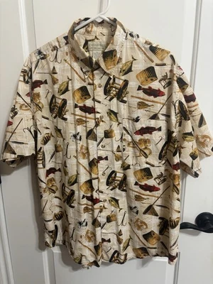 Camisa de pesca con botones 100 % algodón marca Crossings para hombre talla XL Foto 1 de 4