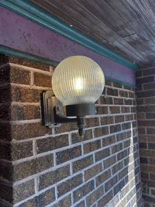 Vintage Cast Sconce Wall Lights Halophane Globe - Picture 1 of 4