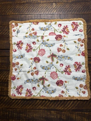 Rejuvenation FLORAL PRINTED PILLOW COVER WITH COTTON FRINGE 20”x20” NWOT - Image 1 of 4