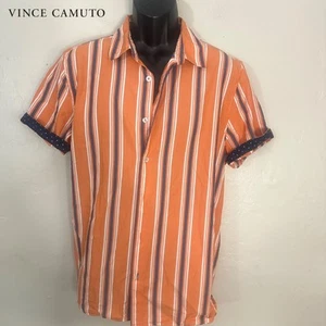 Vince Camuto Contrast Short Sleeve Shirt Large Gently worn 100% cotton - Picture 1 of 5