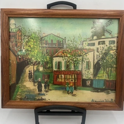 Maurice Utrillo Signed Montmartre  Paris Cityscape FRAMED - Image 1 of 4