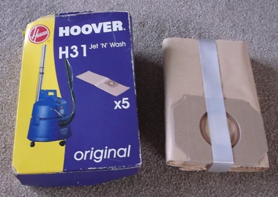 ELECTRUEPART H31 VACUUM CLEANER DUST BAGS FOR HOOVER JET AND WASH (Pack of 5)W&D - Image 1 of 3