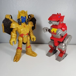 Power Rangers 10" 2 Figure Lot Goldar T Rex Red Zoid Imaginext Toys Morphin - Picture 1 of 7