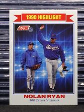 Nolan Ryan 1991 Score 300 Career Victories #417  Texas Rangers HOF Baseball Card