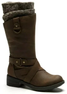 New Womens Rocket Dog Telsa Knitted Boots Brown RRP£90 - Picture 1 of 4