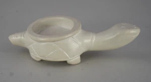 Vintage Turtle Candle Holder Trinket Dish White Stone - damaged - Picture 1 of 5