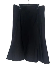 Ralph Lauren Black Fit & Flare 100% Wool Skirt Full Lined Silk Zip Womens Sz 10 - Picture 1 of 5