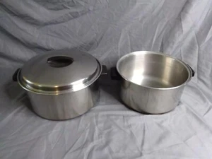 VTG FLINT WARE EKCO STAINLESS STEEL 6.5 QT STOCK POT/DUTCH OVEN w/ LID & 6 QT - Picture 1 of 12