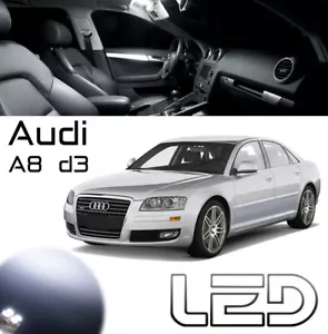 Per Audi A8 D3 12 Lampadine LED Bianco Luce Interna Abitacolo Lampada Vista Sols - Picture 1 of 4
