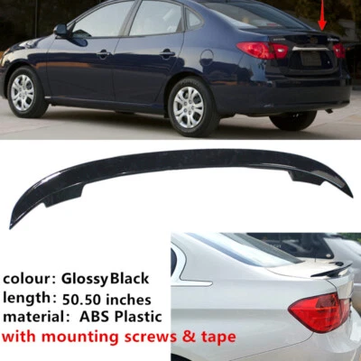 Fit For Hyundai Elantra 2007-2010 Black Rear Trunk Spoiler Sport Wing Universal  - Imagem 1 de 4