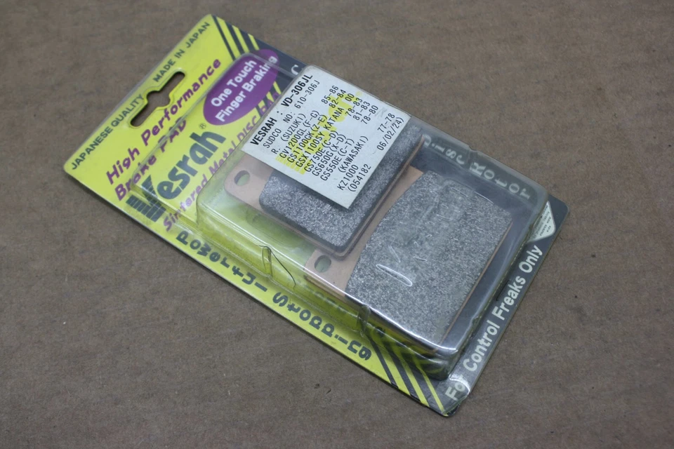 80-84 PASTILLAS FRENO TRASERO SUZUKI GS1100 ALTO RENDIMIENTO METAL SINTERIZADO VESRAH JAPÓN Foto 1 de 4