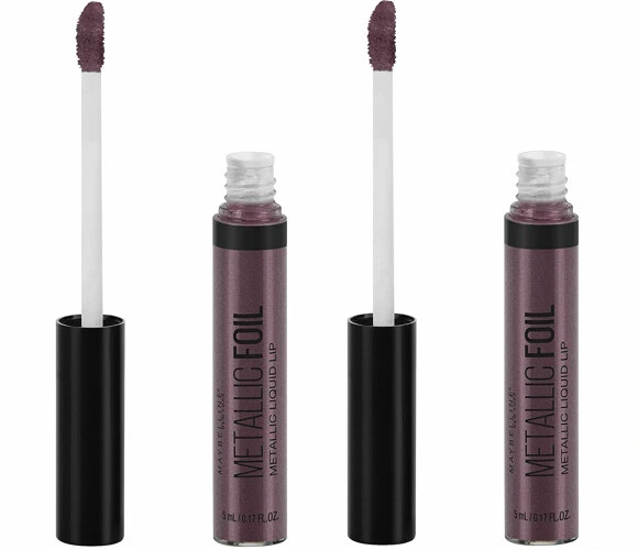 Paquete de 2 NUEVO lápiz labial líquido Maybelline Lip Metallic Foil en 120 Nemesis (sellado) Foto 1 de 1