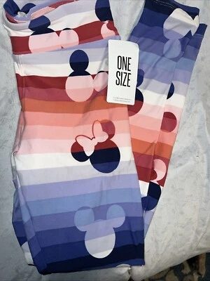 Leggings Lularoe OS Talla Única Disney Rayas Ombré Caras Mickey Raras 0-10 🦄 Nuevas Foto 1 de 4