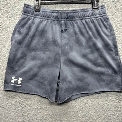 Pantalones cortos Under Armour para hombre UA Rival felpa francesa 6” L gris estampado ropa deportiva Foto 1 de 4