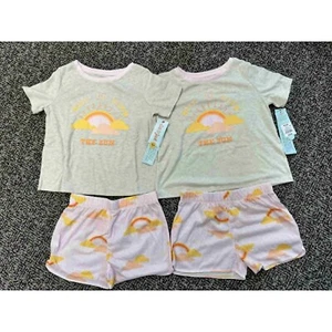 2 PACK! Cat & Jack Pajama Set Rise Up With The Sun Sleepwear Kids SIZE 7/8 - Picture 1 of 3