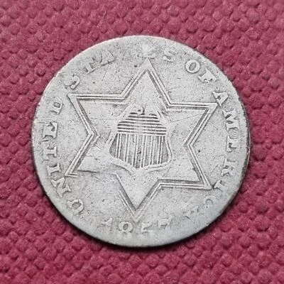 1857 Three Cent Silver Trime 3c Circulated #49345 - Image 1 of 2