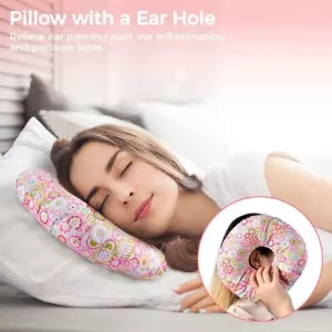 Pillow with Ear Hole for Ear Pain Relief for Side Sleepers Ear Piercing Pillow - Picture 1 of 9