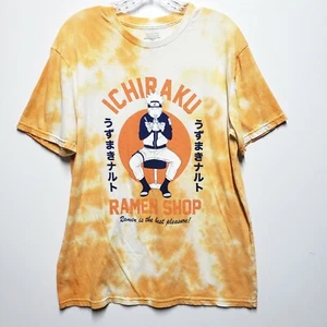 Naruto Ichiraku Ramen Shop Tee Mens M Orange Tie Dye Anime Shippuden Ichiraku - Picture 1 of 7