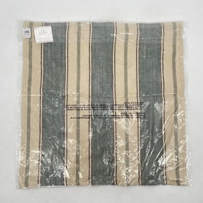 Nova Capa de Travesseiro POTTERY BARN Conrad Stripe Euro sham 20"x20" Azul Marinho Bege - Imagem 1 de 4